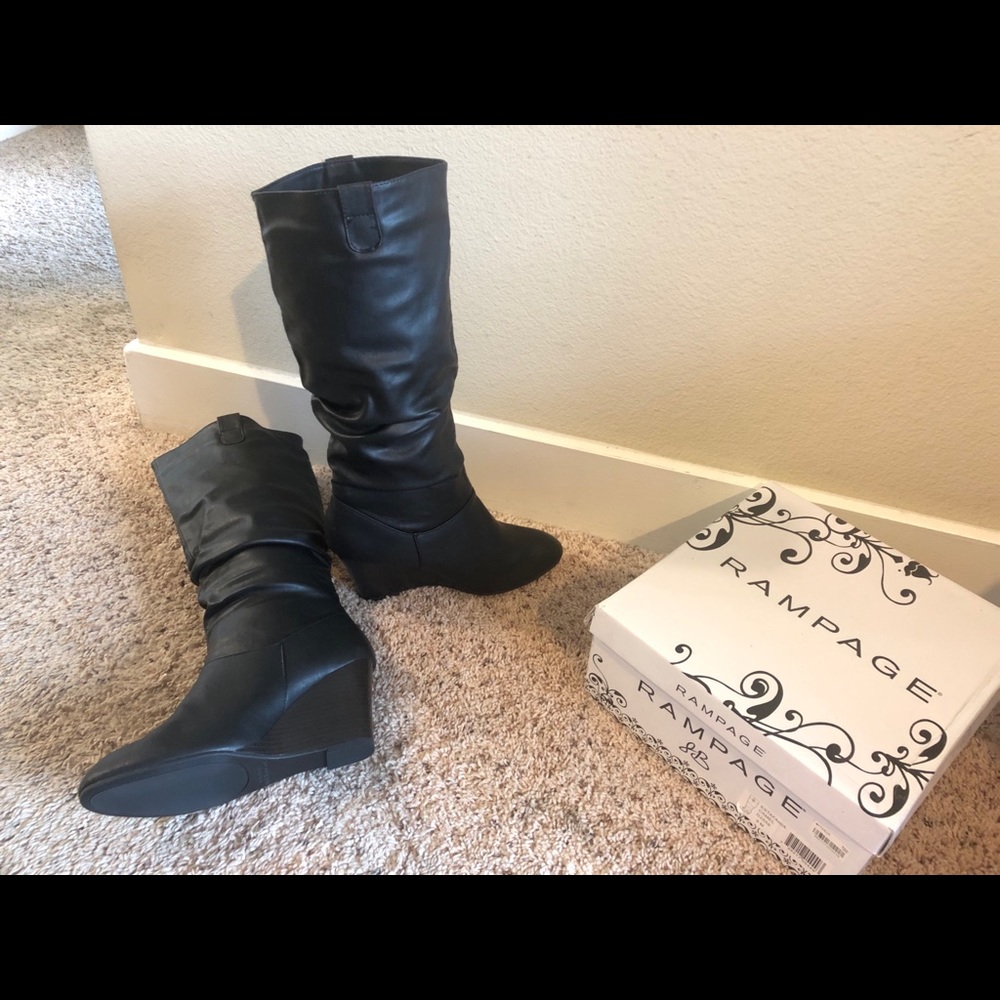 Wedge Knee High Boots, 9.5